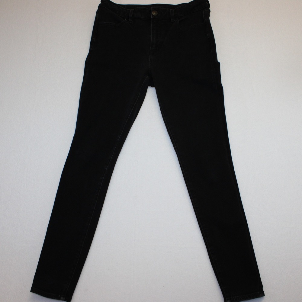 American Eagle The Dream Jean Black High Waisted Skinny Jeans Womens 12 Long